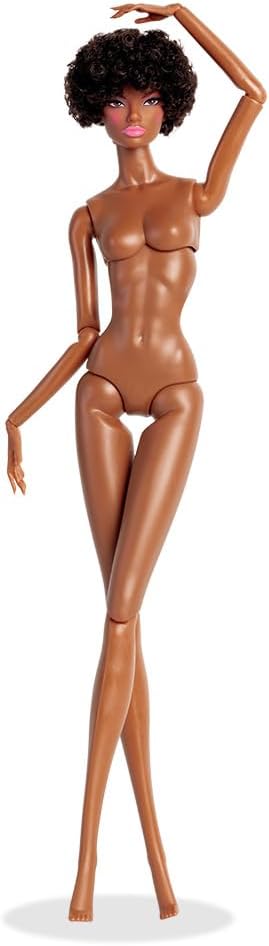 Cavva Xianxian Fashion Doll with Natural Curly Hair, 11.5 Inch Poseable Figure, Brown Skin Tone, PVC Material, Modern Style, Fully Articulated Body for Collection FR28 (FR28)