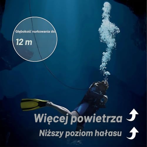 TUXING Wentylator do nurkowania, 3,5-godzinny wodoodporny przenośny zbiornik do nurkowania z akumulatorem, nurkowanie bez zbiornika, wąż 45 stóp i regulator oddechu do nurkowania, fajka wodna ośmiorni