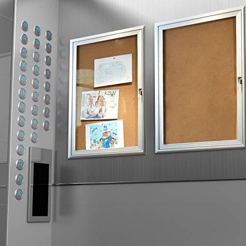 Enclosed Bulletin Board Kbw Aluminum Frame Glass Door Cork Bulletin Board Showcase With Security Lock For School, Office, Hotel, Indoor Outdoor #TOP6