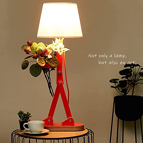 Hroome Fun Desk Lamp For Kids Bedside Bedroom - Creative Swing Arm Modern Unique Reading Wood Table Light For Living Room Girls Boys Quirky Gift - Oran Orange, Bulb Included #TOP5