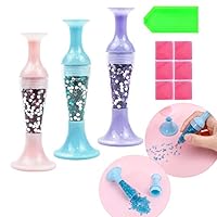 Diamond Painting Stift zum Befüllen, 3 Stück 5D Diamond Painting Zubehör Stift mit Diamond Storage Funktion, 5D Diamant Painting Stift Werkzeuge für Diamant Malerei DIY Nagelkunst