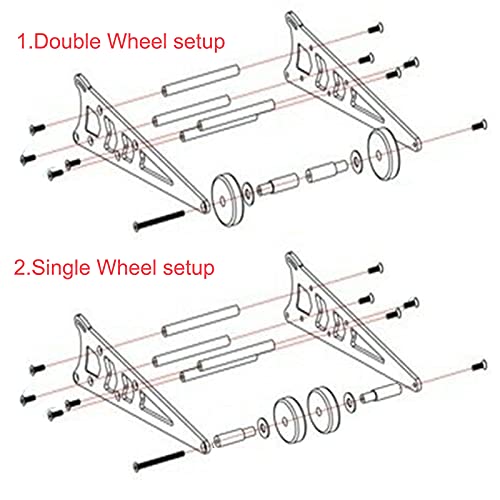 AMOGOT Alloy Adjustable Tail Wheel Head up Rear Wheelie Bar Kit for 1/10 RC Slash 2WD Rustler Bandit