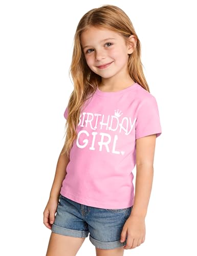 Image of Birthday Girl Shirt Toddler Baby Girls Birthday Outfit Cotton T-Shirt Size 2-10 Years