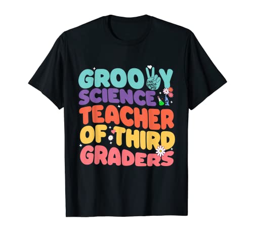 Vintage Retro 70s Groovy Science Profesor de estudiantes de tercer grado Camiseta