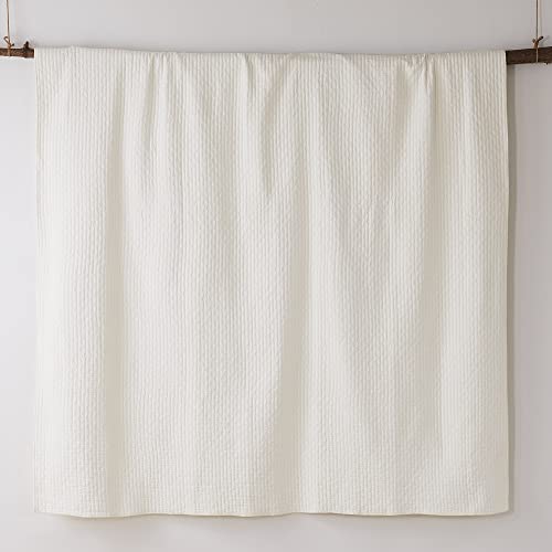 Levtex Home - Cross Stitch Quilt Set - 100% Cotton - King Quilt (106X92In.) + 2 King Shams (36X20In.) - Cream #TOP6