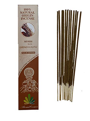 ** Bâtonnets d'encens Parfum Myrrhe - 100% naturels certifié par ICEA (Italie) - Fabrication Traditionnelle - 12 bâtonnets Cover