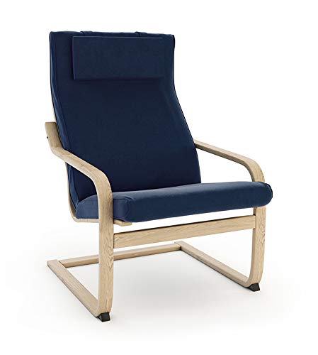 VINYLLA Funda Repuesto Para Sillón IKEA Poäng – Algodón Beige (Diseño 3) – Renueva Tu Silla Fácilmente
