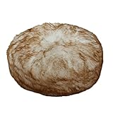 Round Floor Pillow Faux Sheepskin Fur Oversized Cushion Seating Cover Fluffy Floor Cushion Pouf for...