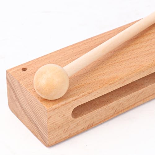 Image of 2 Set Solid Wood Rhythm Block with Mallet, Wood Block Musical Instrument, Percussion Rhythm Blocks, Hand Percussion Instruments for Adults, Concert Percussion, Live Musical, School, Community
