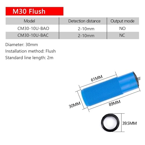 Sensor de proximidad M30 capacitivo CM30-10U-BA estable a CA 220V 3