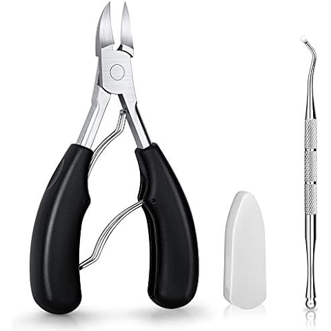 Toenail Clippers, Medical Grade Toe Nail Trimmer, Nail Clippers for Thick Nails or Ingrown Toenail Tool, Stainless Steel Sharp Pedicure Toe Nail Clippers Adult, Rubber Handle. (Black) Cover