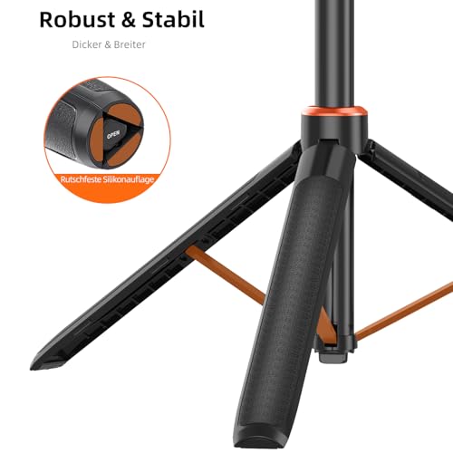 136cm Selfie Stick Stativ für DJI Osmo Pocket 4/3, GoPro Hero 13/12/11/10/9/Max2, DJI Action 6/5 Pro/4, AKASO EK7000 - Action Cam 2-in-1 Reisestativ/Halterung/Hand Grip/Zubehör