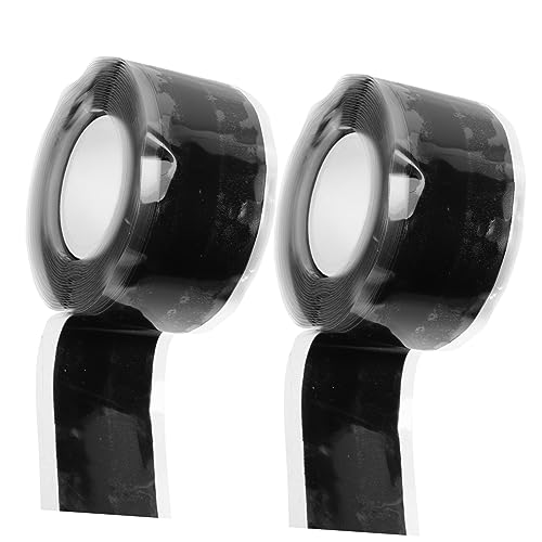 UKCOCO 3sets Dumbbell Silicone Strap Repair Adhesive Tape Gym Tape Hockey Tape Sealing Tape Gym Wrap Skateboard Grip Tape Grip Tape for Handles Silicone Bandages Grips Black 2rolls*3