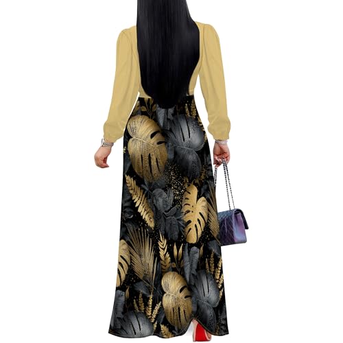 Image of PinkPatty Plus Size Dresses for Curvy Women V Neck Flowy Long Sleeves Wrap Maxi Dress Travel Vacation Outfits
