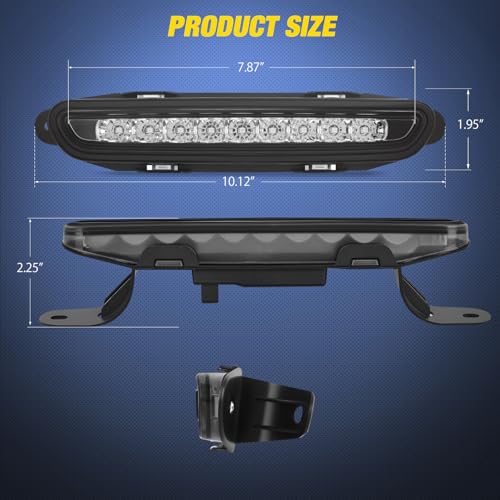Image of Nilight Third Brake Light Tail High Mount 3rd Stop Lights Smoked Lens Compatible with Dodge Charger 2006 2007 2008 2009 2010 Car Rear Center Cab Lamp