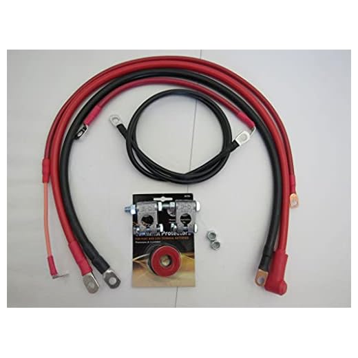 Custom Battery Cables Compatible/Replacement kit for Jeep Wrangler TJ I-6 6 Cyl 4.0L 1998-2006 1ga MIL #13038