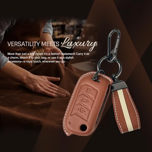 Image of keyzone royal leather key cover for Mahindra Thar Roxx, Thar, Bolero, Scorpio, XUV700, XUV400, XUV3x0, XUV300, TUV300, Marazzo