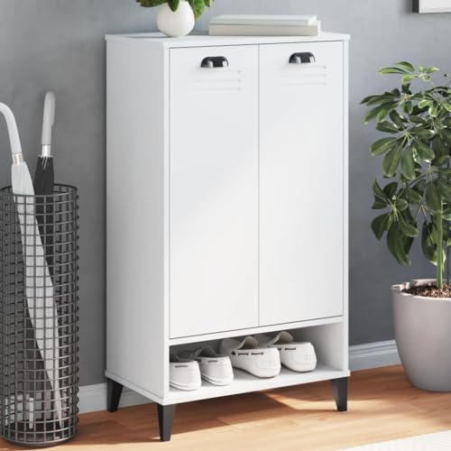 Meuble à chaussures Viken en bois d'ingénierie blanc durable - 2