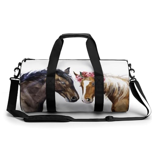 Duffel bag chevaux bruns noirs pour simplifier vos bagages cabine