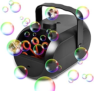 Portable Bubble Machine Handheld Professional Bubble Machine Built-In Battery Automatic Bubbles Blower With Portable Handle And Durable Metal Shell Suit For Disco Club Wedding Children Kids Party