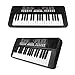 M SANMERSEN Piano Keyboard for Beginners, 37 Keys Built-in 1200mA Rechargeable Battery Electronic Piano Keyboards Portable Music Pianos Keyboard with Mic LED Screen Teaching Gift for Beginners, Black