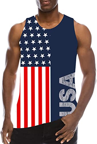 Men's American Flag Tank Tops Usa Patriotic Tee 4Th Of July T Shirt Stripe And Stars Blue Red Tank Top For Men Workout Undershirts Summer Cool Sleeveless Flag Day Shirt Casual Beachwear Outfitsxxl #TOP9