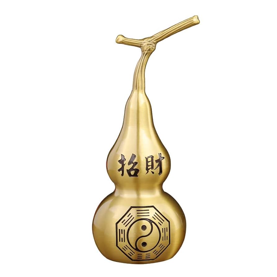 葫蘆圖 Amazon.com: 紫金八卦葫芦铜葫芦光面葫芦开口装饰工艺品摆件