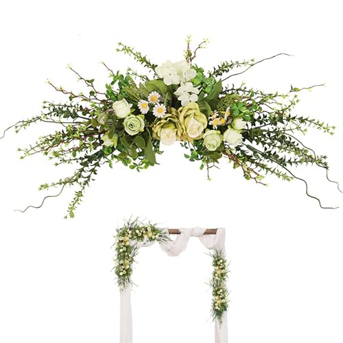 Arche de mariage en eucalyptus de 61 cm avec fleurs artificielles
