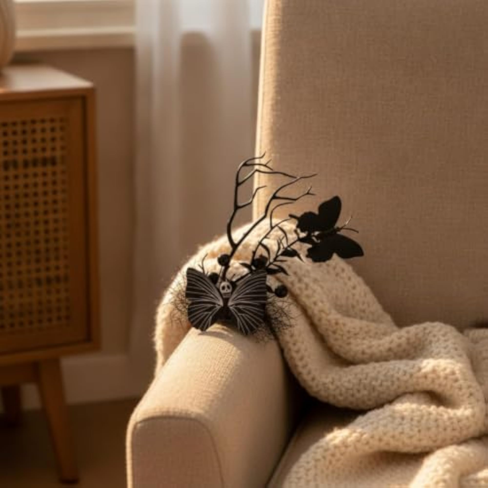 Black Mesh Gothic Hair Clip, Lightweight