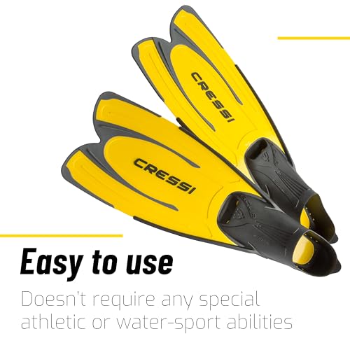 Image of Cressi Adult Snorkeling Fins with Self-Adjustable Comfortable Full Foot Pocket | Perfect for Traveling | Agua