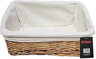 SMALL Brown Wicker Willow Storage Basket with Cloth Lining Ideal for Christmas / Easter / Newborn Gift Hamper, Make Your Own Hamper