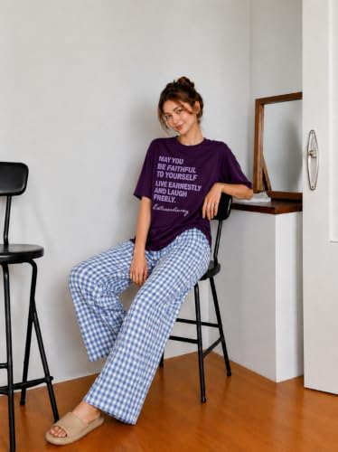 Image of KSHS Womens Korean Night Dress || Full Pyjama Set ||Korean Nightsuit || Women Nightwear ||Round Neck Full Sleeve Nightsuit || Loungewear || Everyday Nightdress Women's Pyjama Sets