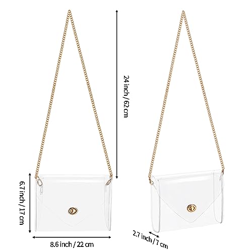 Image of HAOGUAGUA Clear Purse for Women, Clear Bag Stadium Approved, See Through Clear Handbag for Concerts Sports Events