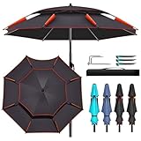LÉGER ET PLIABLE: Facile à transporter et à ranger, ce parasol de plage en toile polyester agit aussi comme parasol plage, parasol de jardin extérieur et pare-soleil, idéal pour voyages et activités extérieures