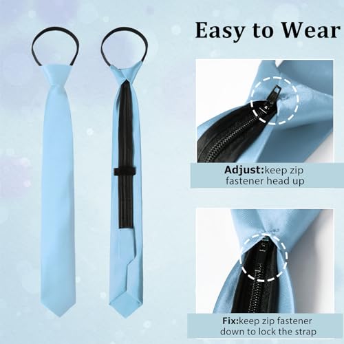 Image of Luckyvestir Womens Tie, Pre Tied Black /Red Ties for Women Adjustable Zipper Womens Necktie