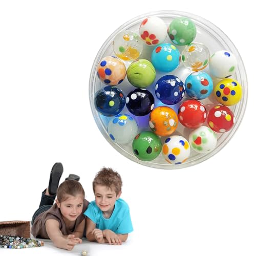 KARELLS Glasmurmeln,Bunte Murmeln,10 Stück Bunte Katzenaugen-Glasmurmeln,Transparent Handgefertigte,16mm Kristall Kugel Murmeln Deko Spielzeug