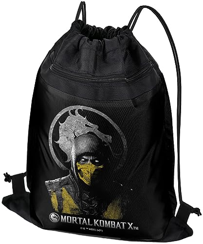 LOGOVISION Mortal Kombat Scorpion Metal Drawstring Backpack Sports Bag Sackpack 17