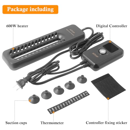 Hitop 600W Digital Submersible Aquarium Heater: Large Fish Tank Heater With Intelligent Temp Control Device, Titanium Aquarium Heater For Freshwater/Seawater For 75-150Gal Tank thumb #5