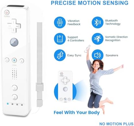 FIOTOK 닌텐도 Wii/Wii U용 Nunchuck 포함 Wii 리모컨 — 사진 3