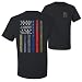 No One Fights Alone First Responder T Shirt Dispatcher EMS Corrections Police Fire Military Unity T-Shirt American Flag Tee, Black, Large