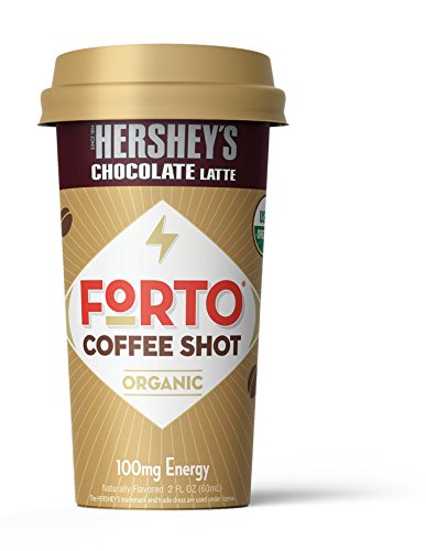 FORTO Coffee Shots - 100mg Caffeine, Hershey's Latte, High Caffeine Cold Brew Coffee, Bottled Fast Coffee Energy Boost, 12 pack