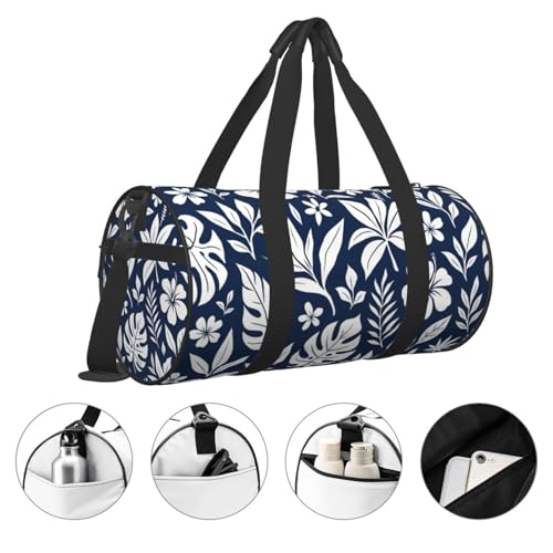Sports Duffel Bag Tropical Floral Pattern Foldable Travel Tote Bag Weekender Sleepover Carry On Bag3