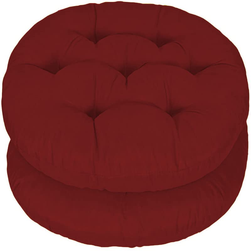 Moms Moon Decorative Round Indoor Outdoor Sofa Chair Cushion, Dining, Office, Plastic, Floor Back Seat Chair Pad Handmade Quilting (Maroon, 20 Inch Round) - Set of 2 (B0BK1K3FZ8) Amazon Price History, Amazon Price Tracker