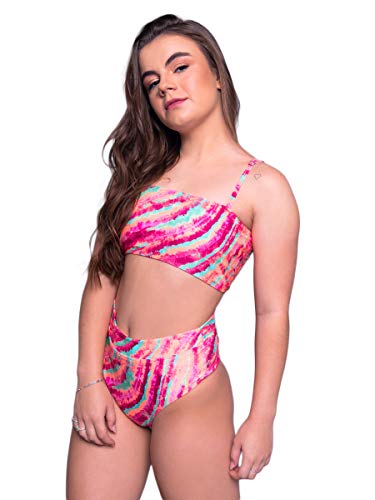 Biquini Top Faixa Estampado Sem Bojo Moda Praia Hot Pants Cintura Alta (Rosa, GG)