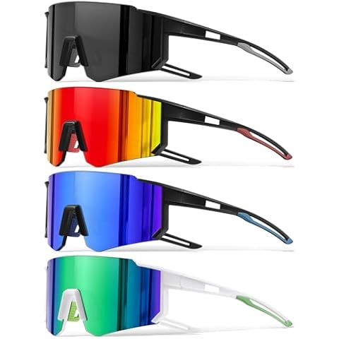 KUGUAOK Sports Polarized Sunglasses for Men Baseball Cycling Running UV Protection Sun Glasses Lightweight Big Frame Goggles Cover