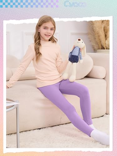 6 Pack Girls Leggings Cotton Pants for Kids Toddler Stretchy Warm Full Length Yoga Playwear Multipack Fall Winter4