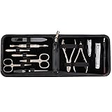 NAGEL SET INHALT (Instrumente 12-teilig): Hautschere, Nagelschere, Hautzange, Nagelzange, Pinzette schräg, Pinzette spitz, Doppelinstrument (Drücker/Reiniger), Glasnagelfeile (doppelseitig geschliffen), Nagelknipser, Fußnagelknipser, Nagelhautentferner, Saphirnagelfeile (grob / fein) | Geschenkverpackung | ZUBEHÖR GRATIS: Reinigungstuch ( Mikrofasertuch ) zur Reinigung der Stahlinstrumente, Informations - Broschüre „Handpflege und Fußpflege“ und allgemeine Tipps zur Pflege des Nagelnecessaires.