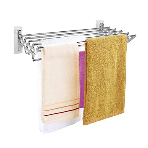 Rack de serviette extensible 42-80cm sans perçage en acier durable LWX