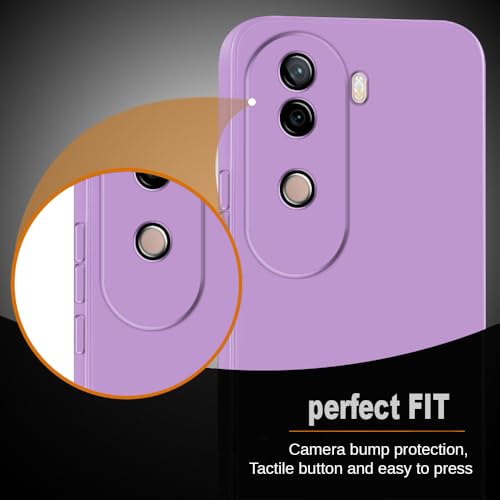 Image of Back Cover for Vivo V40e 5G / iQOO Z9s 5G | Full Camera Protection | Premium Liquid Silicon Case | Flexible Bumper Case for Vivo V40e 5G / iQOO Z9s 5G (Purple)