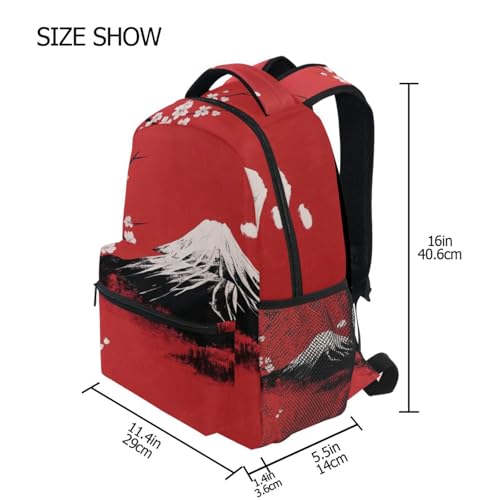 Mountain Cherry Blossoms (02) Laptop Backpack, Lightweight Multi Pockets Book Bag Daypack for Women Men Travel2